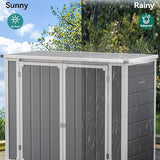 DWVO 5 x 3ft Gray Resin Outdoor Storage Shed with Floor, Window, Waterproof Construction, and Lockable Door for Garden, Yard, or Patio