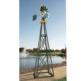 Outdoor Water Solutions 12-Foot Backyard Windmill with Red and White Powder-Coated Finish
