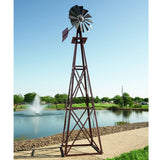 Outdoor Water Solutions 12-Foot Backyard Windmill with Red and White Powder-Coated Finish