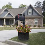MPG 18-Inch Charcoal Cast Stone Mailbox Planter, PF6122AC