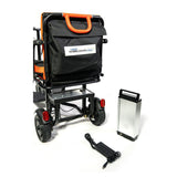 FeatherChair Ezfold Lightweight Electric Folding Power Scooter, Black and Orange