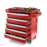 Rolling Metal Tool Chest with 5 Lockable Drawers, Mobile Garage Storage Cabinet on Wheels for Workshop, Warehouse or Repair Shop