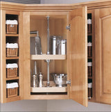 Rev-A-Shelf 4WLS273-20-536 Independent Lazy Susan with 3 Natural Wood D-Shape Shelves, 20×22