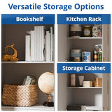 Cozy Castle 71′′ Tall Pantry Cabinet with Four Doors and Adjustable Shelves, Freestanding Wood Storage Cupboard for Kitchen, Dining Room, Living Room or Bathroom, Gray