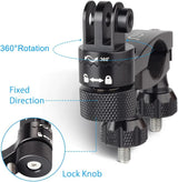 Black Aluminum Handlebar Mount for GoPro Hero 11-4, DJI Osmo Action, AKASO and Other Action Cameras