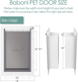 Large Baboni Dog and Cat Door for Walls, Steel Frame with Telescoping Tunnel, Aluminum Lock and Double Flap for Pets Up to 100 Lb