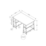 UrbanPro 48L Home Office Computer Desk with Metal Frame and White Marble-Look Work Surface
