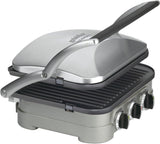 Cuisinart GR-4N 5-in-1 Grill and Panini Maker Bundle with Interchangeable Grill, Griddler and Waffle Plates