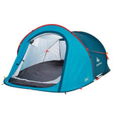 Quechua 2-Second Waterproof Camping Tent for 2 People, Blue