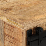 Solid Mango Wood Textured Sideboard Cabinet, 31.5 x 11.8 x 23.6, Retro Style
