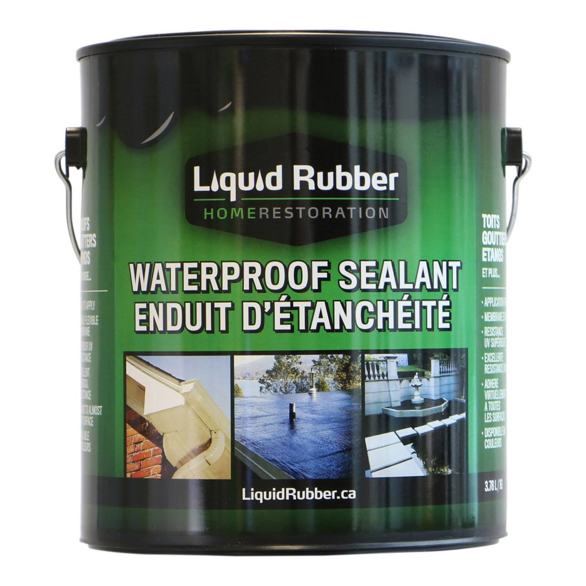 Original Black Liquid Rubber Waterproof Sealant and Coating, 1 Gallon