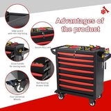 Rolling Metal Tool Chest with 5 Lockable Drawers, Mobile Garage Storage Cabinet on Wheels for Workshop, Warehouse or Repair Shop
