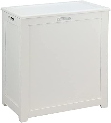 Oceanstar White Laundry Hamper with Storage