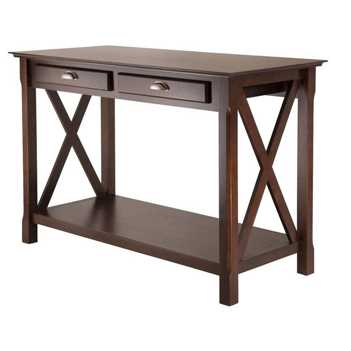 Cappuccino Xola Console Table by Winsome, Designed with 2 Drawers