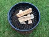 28-Inch Round Steel Fire Pit Grate by Walden, Heavy-Duty Above-Ground Support for Outdoor Firepits