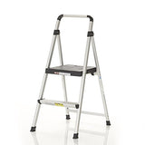 COSCO 2-Step Folding Step Stool in Aluminum and Black, Lite Solutions Portable Design