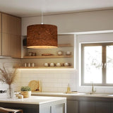 Plug-In Pendant Light with Linen Lampshade, Clear Cord and Dimmable Switch for Bedroom or Living Room