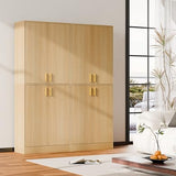 Cozy Castle 71′′ Tall Pantry Cabinet with Four Doors and Adjustable Shelves, Freestanding Wood Storage Cupboard for Kitchen, Dining Room, Living Room or Bathroom, Gray