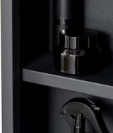 Wall-Mounted Bathroom Medicine Cabinet with Mirror and Storage Shelves, Stainless Steel, Black