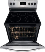 Frigidaire FCRE3052AS 30 in. Freestanding Electric Range with 5.3 cu. ft. Oven, Quick Boil, Store-More Drawer, and SpaceWise Expandable Elements in Stainless Steel