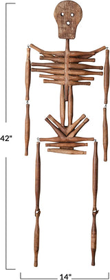 Creative Co-Op Hanging Wood Rolling Pin Skeleton Figure, 14 L x 2 W x 42 H, Multi; Each One Will Vary