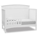 Delta Children Archer 4-in-1 Convertible Baby Crib with Solid Panel Design, GREENGUARD Gold Certified, Bianca White