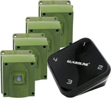 Guardline Wireless Driveway Alarm System with 4 Weatherproof Motion Detectors, 1 Receiver and 1/4 Mile Range for Outdoor Home and Property Security