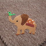 Soft Cotton Woven Sectional Sofa Cover with Non-Slip Design and Small Elephant Pattern, Brown, 45x45cm