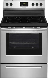 Frigidaire FCRE3052AS 30 in. Freestanding Electric Range with 5.3 cu. ft. Oven, Quick Boil, Store-More Drawer, and SpaceWise Expandable Elements in Stainless Steel