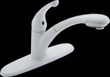 Delta 470-WH-DST Signature Kitchen Faucet with Single-Handle Pull-Out Design in White