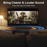 TV Soundbar with Built-In Subwoofers, Bluetooth 5.0, HDMI-ARC, Optical, AUX, Coaxial and USB Connectivity, Wired or Wireless Surround Sound with Remote