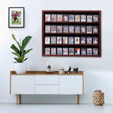 Black 35-Card Sports Trading Card Display Case with UV Protection, Clear View, Lockable Wall Cabinet and Baseball or Basketball Card Frame