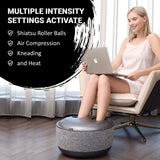Ottossage Massaging Ottoman with Removable Lid, Air Compression, Shiatsu Kneading, Intense Vibration, Heat Therapy and Upgraded li-ion Battery