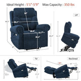 MCombo 7888 Triple-Motor Power Lift Recliner for Seniors, Fabric Chair with Massage, Lumbar and Seat Heating, Adjustable Headrest and Rolled Arms, Coffee, Medium